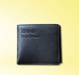Black Organic Leather Personalized Wallet